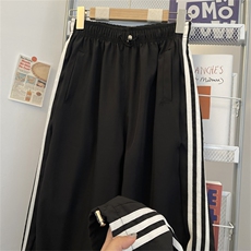 高品质夏男裤速干裤三条杠条纹抽绳束脚长裤h899P45，男装休闲裤，星座1013-1