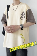 冰氧仿短袖港风白墙夏季T恤休闲百搭字母印花男上衣TC3151-P24，男装T恤，星座717