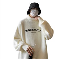 高质量！秋冬季高领毛衣男士加绒加厚翻领针织衫男毛线衣FL51-P45，男装针织衫/毛衣，电商B367