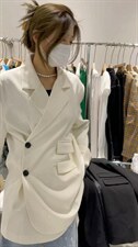 斜扣中长西装，女装西装，玩美