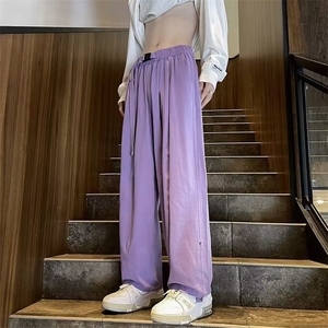 休闲裤男款春季潮流ins痞帅直筒裤潮牌宽松搭扣卷边九分裤子图片