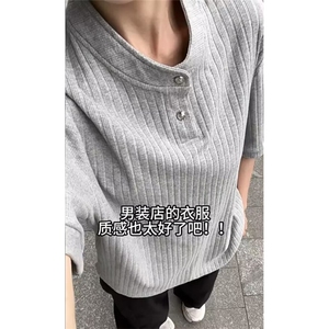 亨利领短袖T恤男款夏季潮牌重磅痞帅百搭半截袖上衣 TS232图片