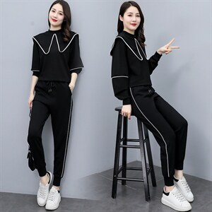 运动套装女春2022新款流行宽松显瘦时尚炸街气质卫衣休闲两件套,女装套装/套裙,曼娅璐