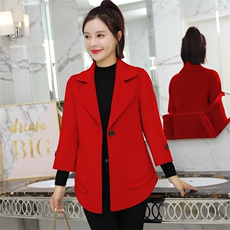 短款双面呢大衣女小个子2025秋新款赫本风七分袖高端驼色羊绒外套，女装双面呢大衣，媚琳依坊