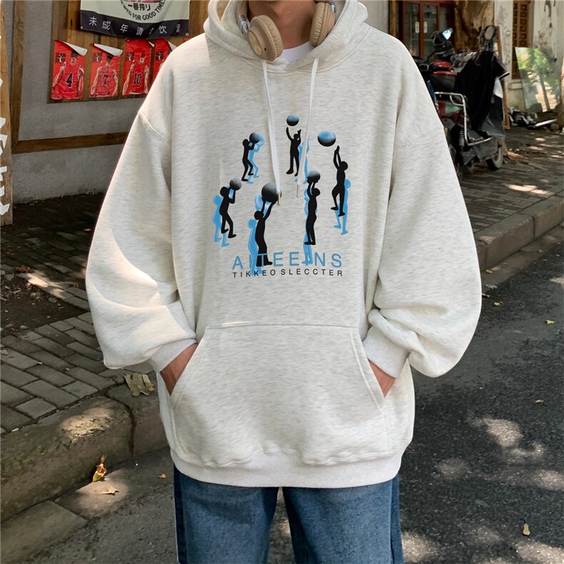 潮牌秋季logo连帽衫加绒卫衣男女美式街头宽松潮上衣D328-W2408,男装卫衣,电商D328