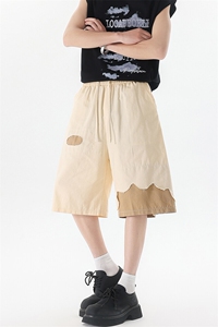 8XL-M 特大码短裤男夏季新款大码vibe破洞拼接高街短裤DK1518P50图片