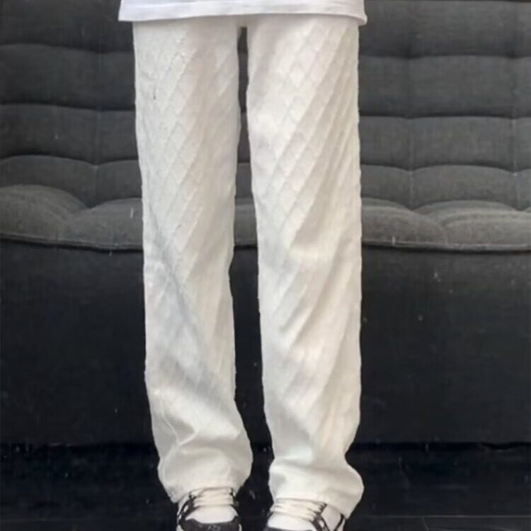 2026新款提花牛仔裤宽松直筒裤拖地阔腿休闲长裤子K71326-P40网图,男装牛仔裤,电商B245