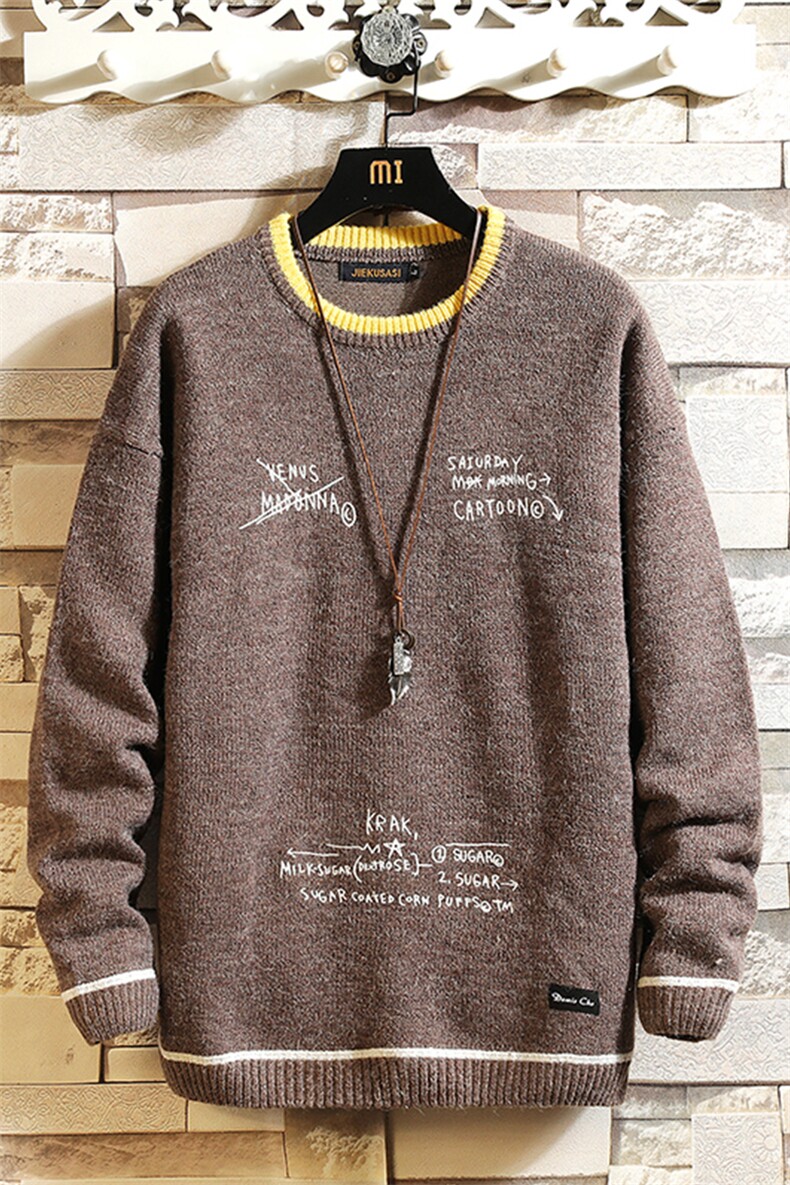 2020冬季日系砖墙男毛衣宽松针织衫男线衣A313-37312-P75控108,男装针织衫/毛衣,电商A313
