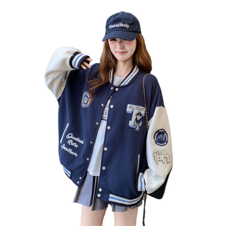 现货春秋转新款贴标刺绣上衣夹克棒球服女潮182-8661P140K198,女装短外套,浙宝182A