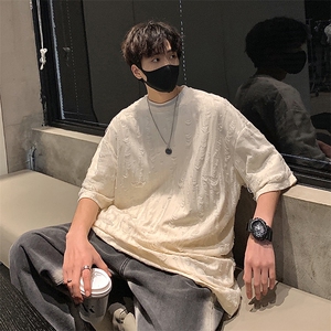 高级感小众时尚潮搭上衣文艺撕裂风不规则个性T恤HY301TP35控48