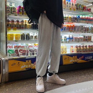 运动风2021加绒九分休闲裤潮流百搭长裤 TY040-1-P35加绒批40图片