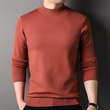 中年男秋衣2023新款纯色圆领套头秋季薄款商务针织款长袖打底衫，男装针织衫/毛衣，电商B212（原钱塘6029）