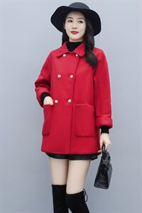 2020年秋冬修身显瘦大毛呢外套女中长款韩版新款图片