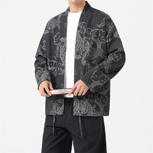 春夏 新中式道袍提花牛仔衣外套日系潮风汉服开衫 H335/P110图片