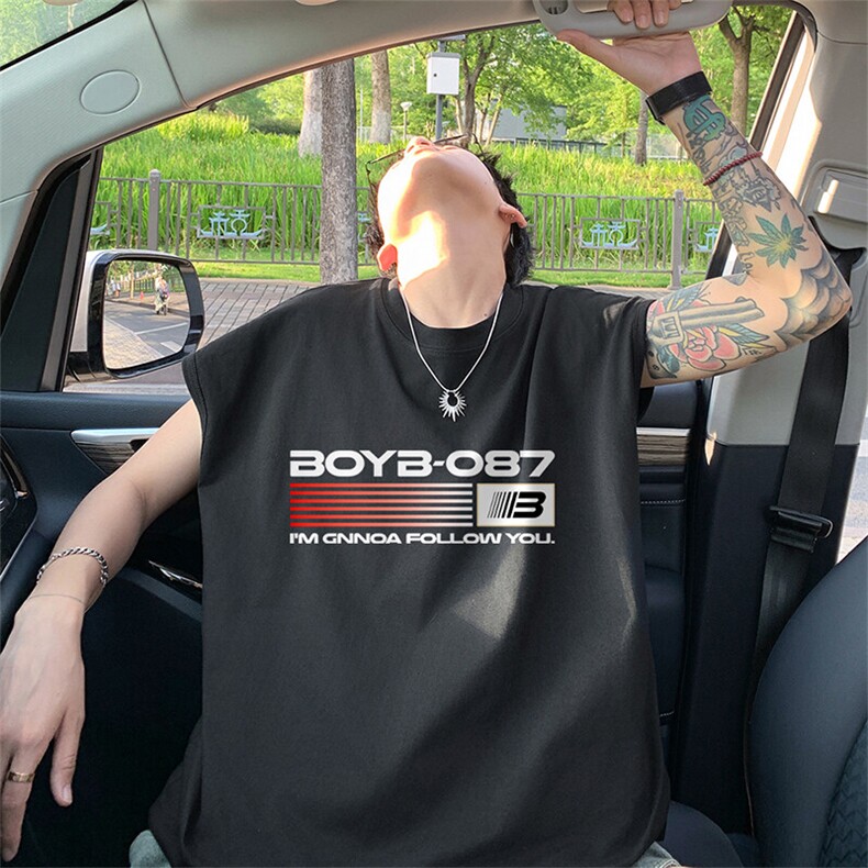 可48小时发货支持抖音得物来样二开240克重磅美式纯棉背心无袖t恤，男装背心/马甲，电商A486-1