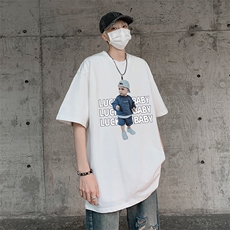 B239-1088-P25立体小男孩人物印花夏季重磅落肩袖短袖T恤美式，男装T恤，星座514-2(原B239)