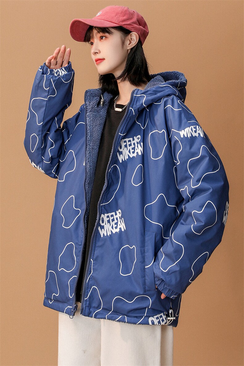 2023冬季中性风羊羔绒棉衣两面穿印花外套男女8830-P115控价138,男装棉衣,电商A441-1
