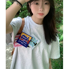 刺绣字母魔术贴美式复古纯棉短袖t恤女夏季新款情侣上衣潮T1255，男装T恤，星座601-1