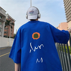 wassuphappy重磅短袖t恤男夏季ins潮牌小众设计感宽松五分袖体恤，男装T恤，电商A426-1(原A430-1)