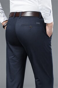秋冬季中年爸爸装保暖中老年男商务休闲裤宽松直筒休闲裤图片