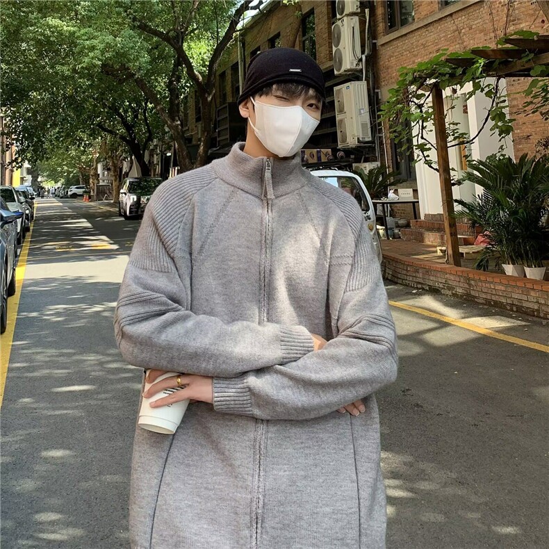 针织开衫男女韩版潮流双拉链文艺帅百搭2024冬季ins毛衣MZ677-P60,男装针织衫/毛衣,星座412-3