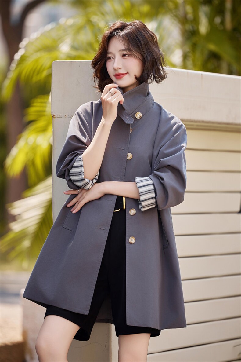 女款2026新款今年流行高级感超好看小个子卡其色中长款风衣外套秋,女装风衣,微微衣阁