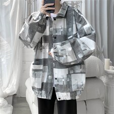 JK6100/P60秋装新款印花工装夹克男宽松大码上衣学生潮流男外套，男装夹克，电商A141