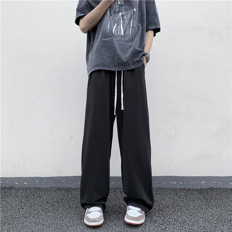 直播款春夏冰丝裤宽松休闲裤拖地裤垂感小西裤A017K609P50,男装西裤,电商A017