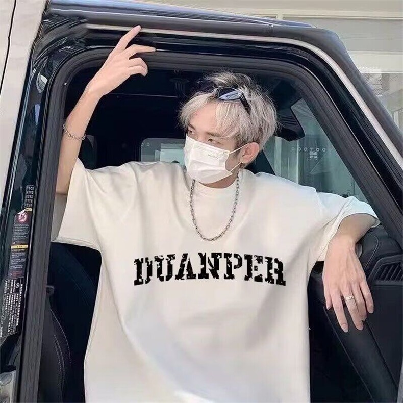 欧美式时尚ins高街潮牌字母印花短袖t恤男女夏季新款大码宽松上衣，男装T恤，星座506A