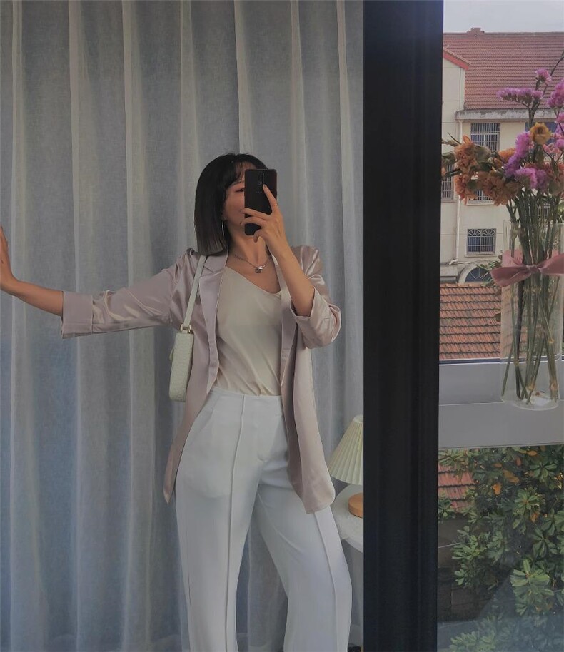 醋酸外套高端时尚，面料吸湿透气性、回弹性好。，其它，蓝衣可