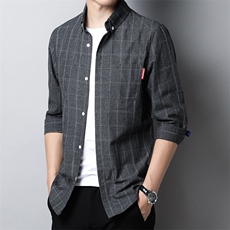 QCS90501钱塘2020-2中青年男士春秋薄款时尚休闲百搭衬衫P47，男装衬衫，钱塘207-2