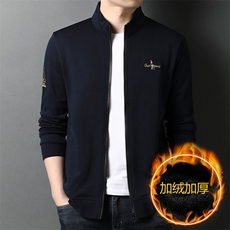 D55204绒钱塘2020-2冬季厚款加绒商务休闲拉链中年男士长袖P87，男装T恤，钱塘207-2