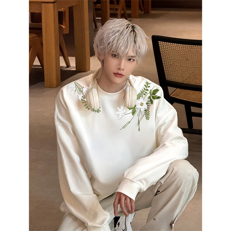 抖音得物现货高品质美式宽松圆领印花卫衣新款重磅卫衣ADY115,男装卫衣,电商A443