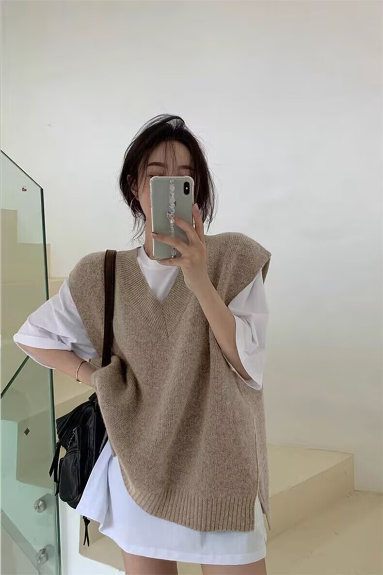 2025羊毛不规则马甲舒适百搭简约秋冬新款保暖软糯，女装羊毛衫，莺澜羊绒