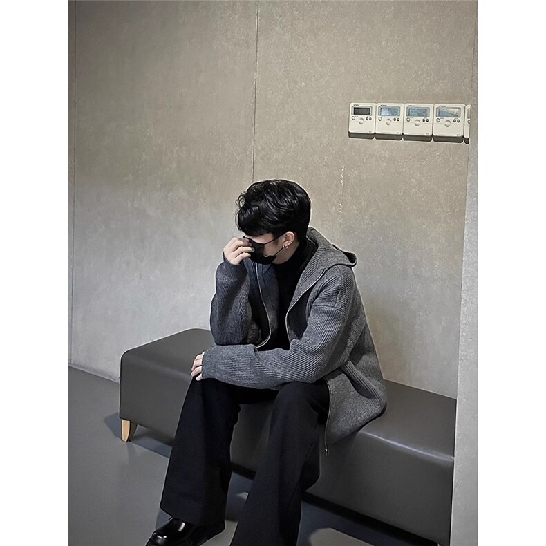 MY7102-P52美式针织开衫外套男秋冬季潮牌cleanfit慵懒风毛衣,男装针织衫/毛衣,电商B323A