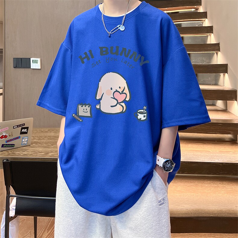 华夫格t恤男短袖男大码五分袖酒店风HT73314-P22,男装T恤,电商A040