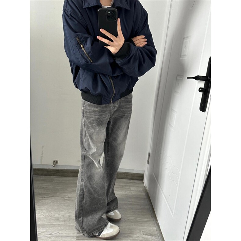 【有货】cleanfit藏青短款外套男美式高街飞行员夹克P15LL-特P55,男装夹克,星座1007（原301D）