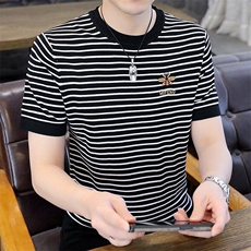 7939-P55夏季休闲时尚短袖毛衣男打底衫欧货潮牌针织衫，男装T恤，电商D310B-1