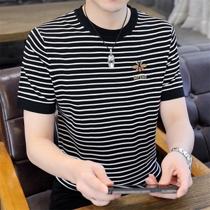 7939-P55 夏季休闲时尚短袖毛衣男打底衫欧货潮牌针织衫图片
