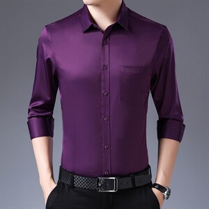 DN5081男式服装秋新款衬衫男长袖翻领休闲四季可穿衬衣P58图片