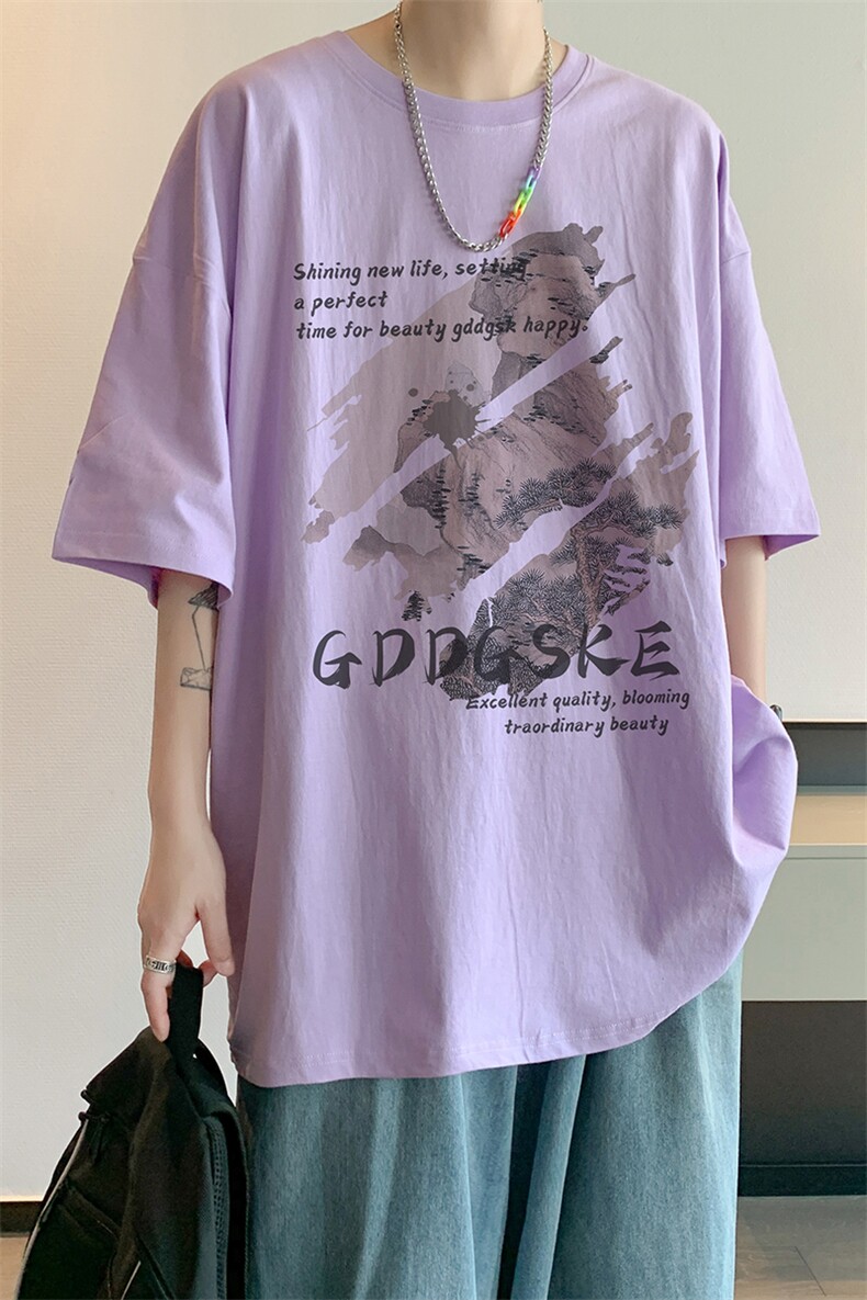 已注册/夏季内景潮创意宽松短袖T恤男潮大码打底衫DT00597/P25,男装T恤,电商B316