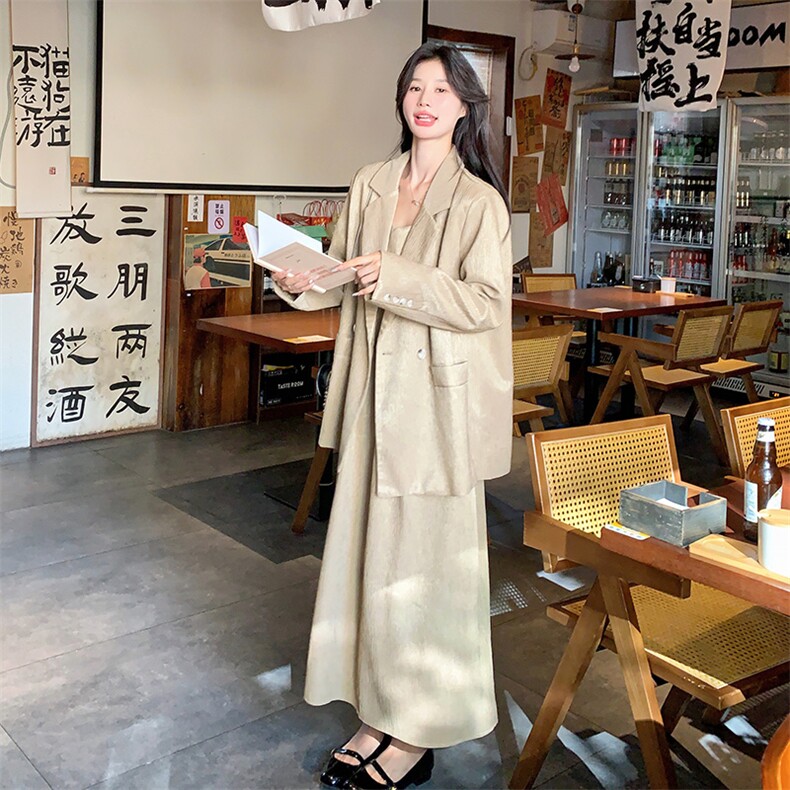 【】2026春装时尚西装吊带连衣裙两件套套装C62-P155K218,女装套装/套裙,2C332