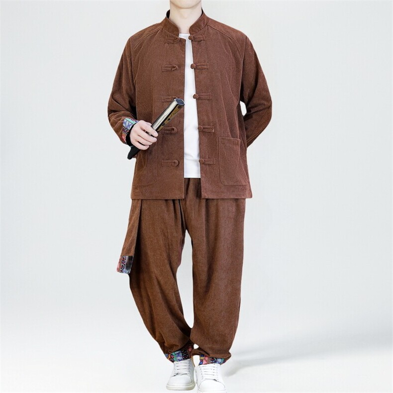男士外套灯芯绒夹克套装盘扣立领风XZ1512-2502套装-P130,男装夹克,星座1512