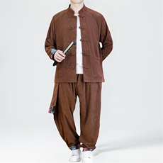 男士外套灯芯绒夹克套装盘扣立领风XZ1512-2502套装-P130，男装夹克，星座1512