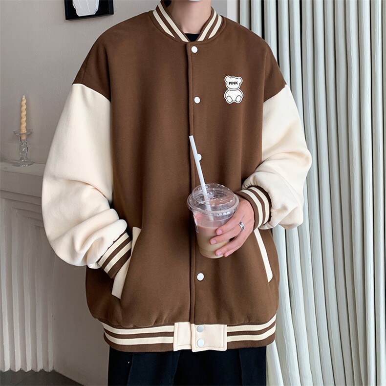 摇粒绒棒球服男大码开衫卫衣男夹克BF86292-P65,男装夹克,电商A040