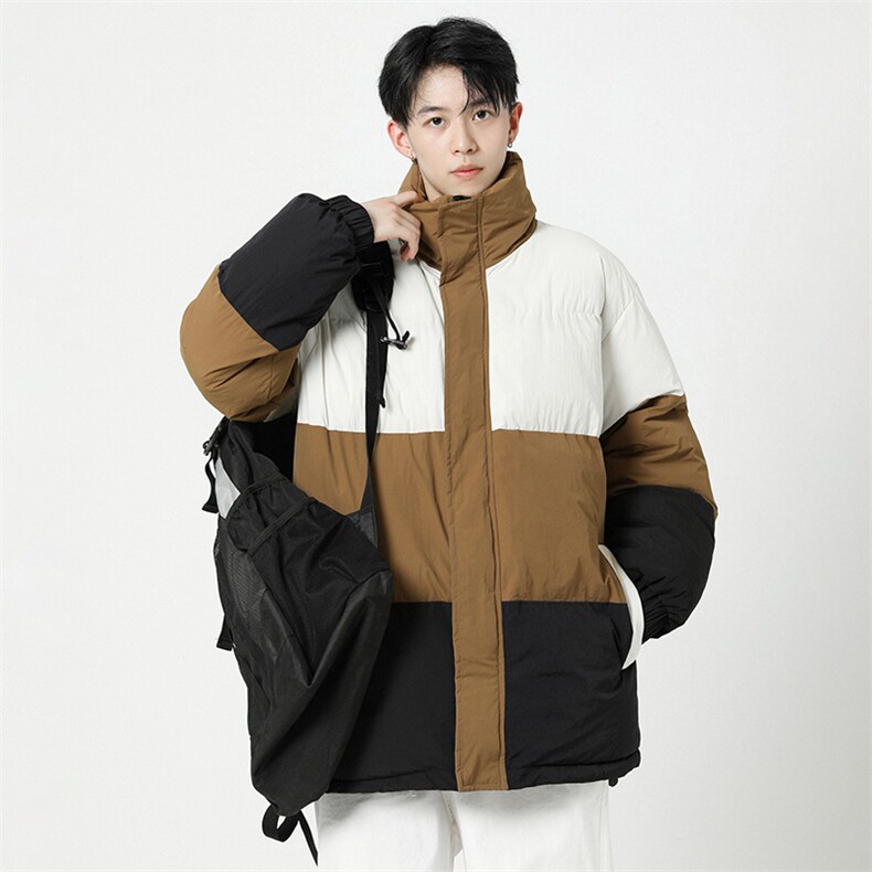 无影墙2026新品冬季宽松情侣装撞色棉衣棉服冬装加厚外套D007-P90,男装棉衣,星座717