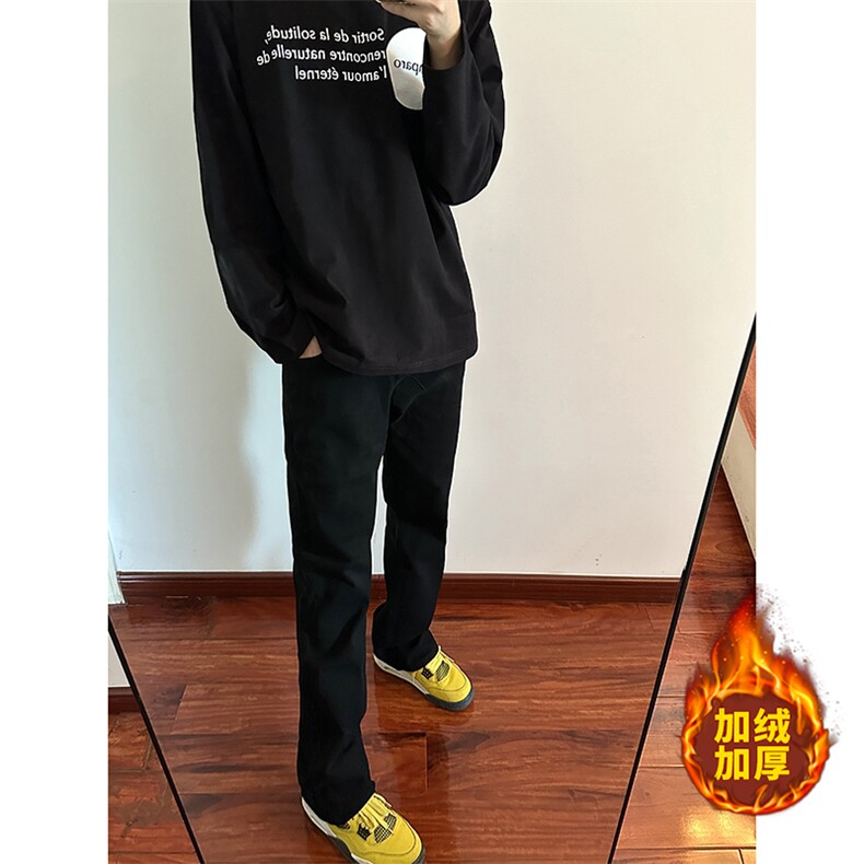 B221 美式ins高街加绒加厚牛仔裤 LK23010-P60 控78 加绒P70 控98图片