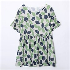 2022夏季新款简约时尚气质圆领休闲雪纺衫，女装蕾丝衫/雪纺衫，依倍林