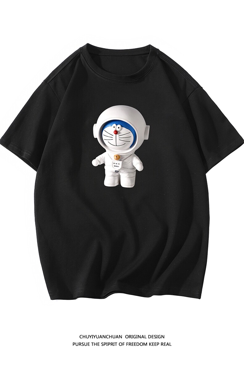NASA叮当猫纯棉短袖t恤男大码半袖打底衫宽松体恤衫DX17233-P20,男装T恤,电商A040A