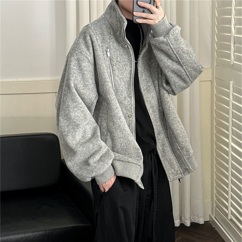 现货立领羊毛呢外套%羊毛秋冬加厚呢料夹克A351-AJ2602-P125,男装夹克,电商A351